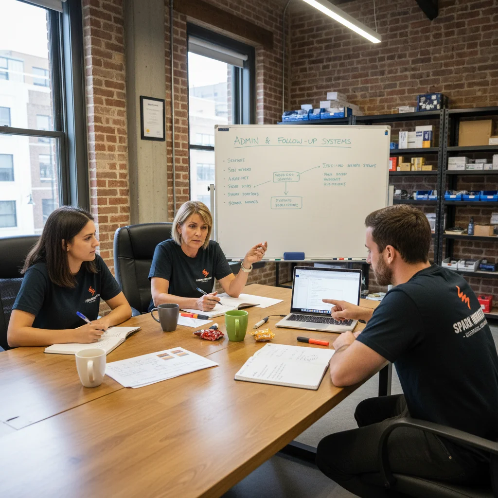 Small electrical business planning better admin and follow-up systems