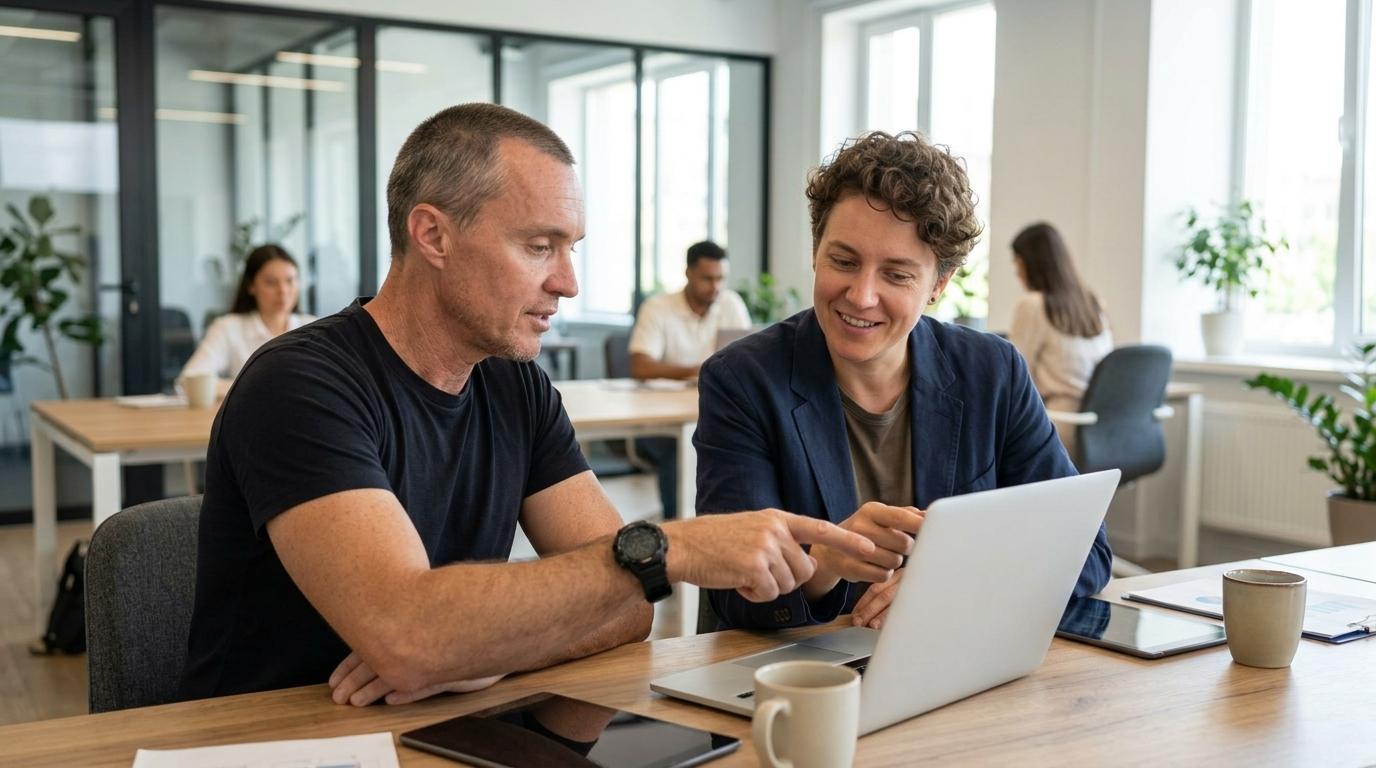 Nathan Hartnett - Allhart, helping a client